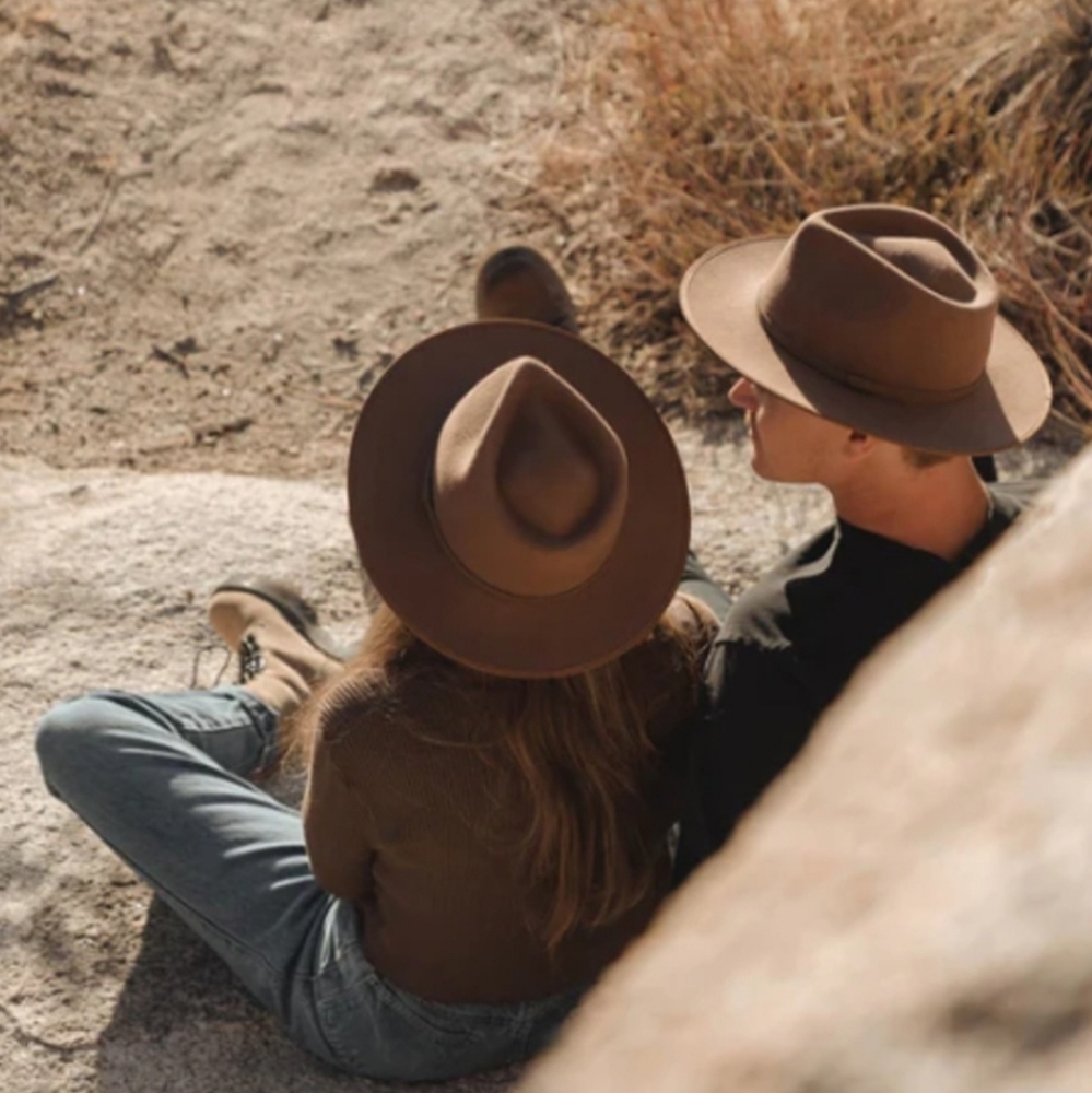 NWT Will + Bear Austraillian Wool Calloway Tan Brown Widebrim Fedora Medium